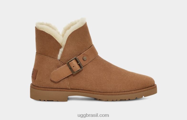 castanha 4VTTD2129 UGG mulheres fivela curta romena