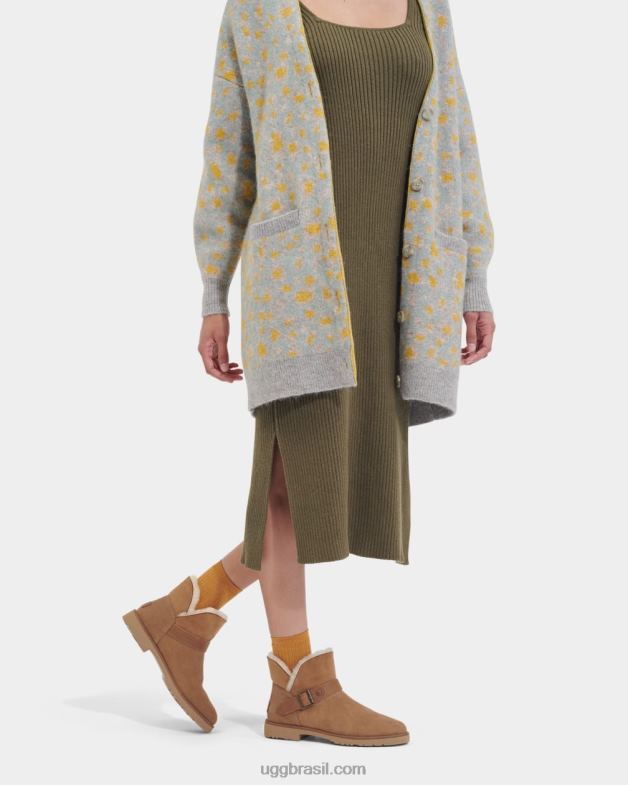 castanha 4VTTD2129 UGG mulheres fivela curta romena