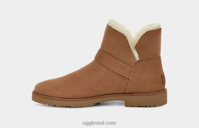 castanha 4VTTD2129 UGG mulheres fivela curta romena