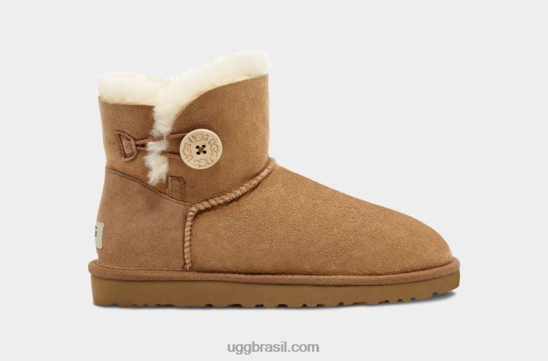 castanha 4VTTD363 UGG mulheres bota mini bailey button ii