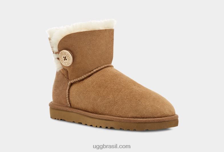 castanha 4VTTD363 UGG mulheres bota mini bailey button ii