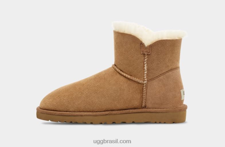 castanha 4VTTD363 UGG mulheres bota mini bailey button ii
