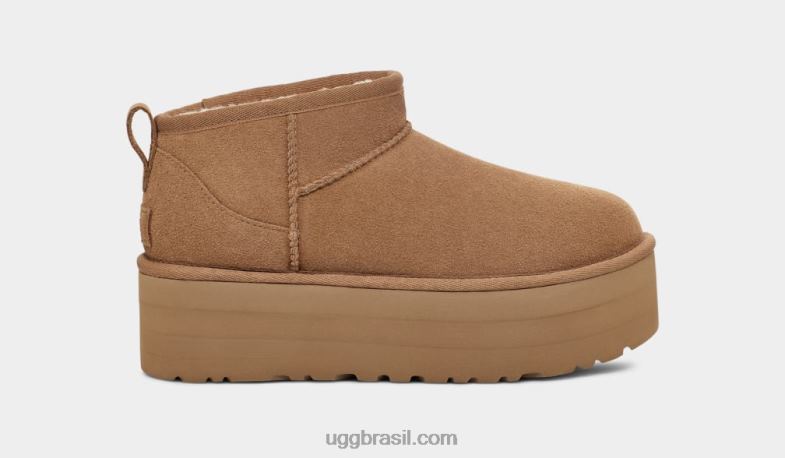 castanha 4VTTD588 UGG mulheres plataforma ultra mini clássica