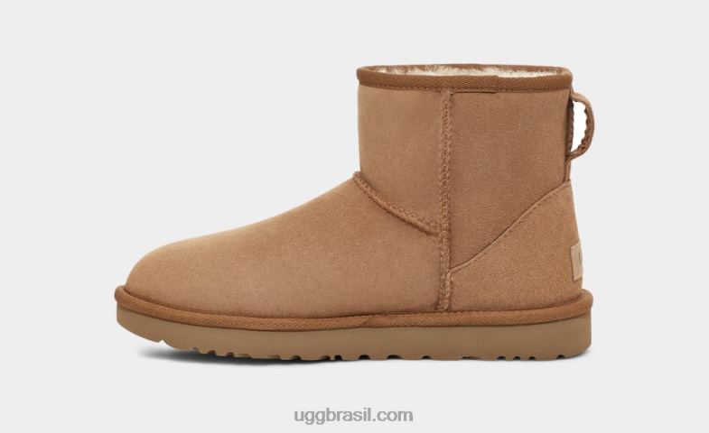 castanha 4VTTD5 UGG mulheres clássico mini regenerado