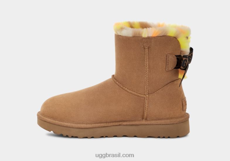 castanha 4VTTD859 UGG mulheres mini bailey bow xadrez punk