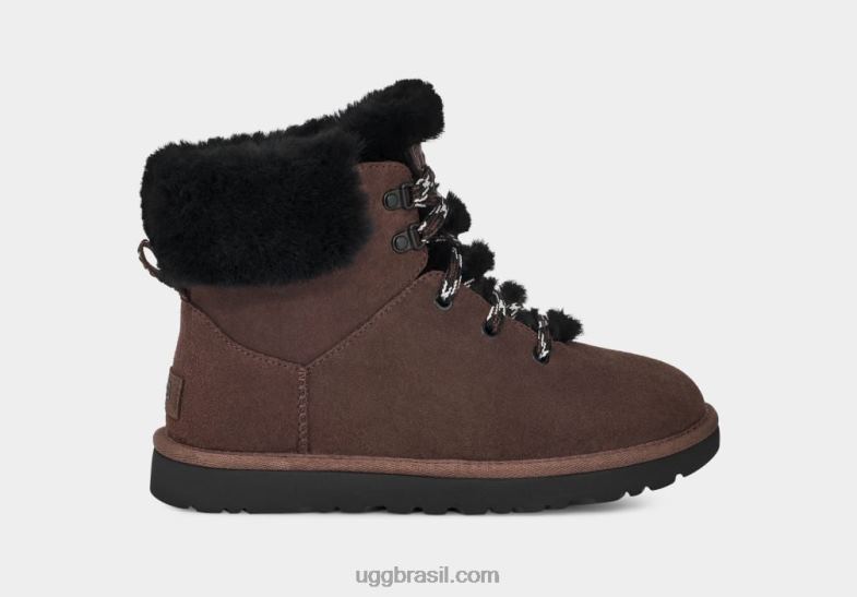 cedro queimado 4VTTD533 UGG mulheres mini laço alpino clássico