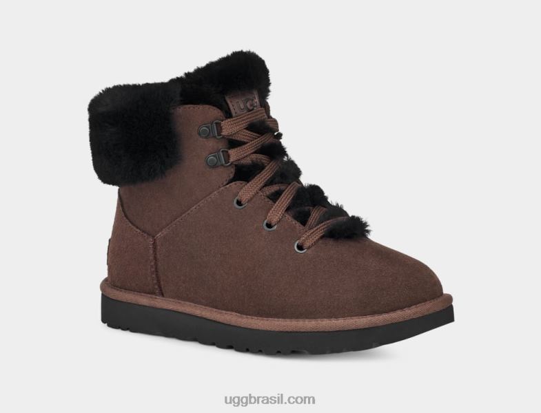 cedro queimado 4VTTD533 UGG mulheres mini laço alpino clássico