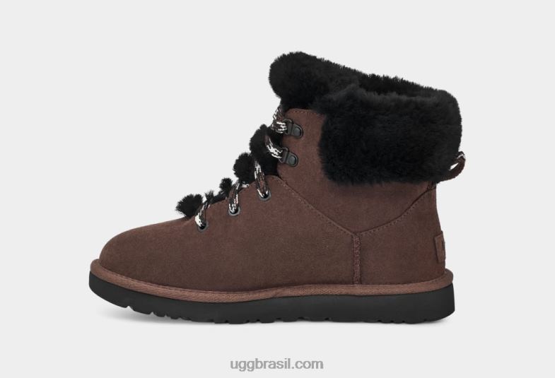 cedro queimado 4VTTD533 UGG mulheres mini laço alpino clássico