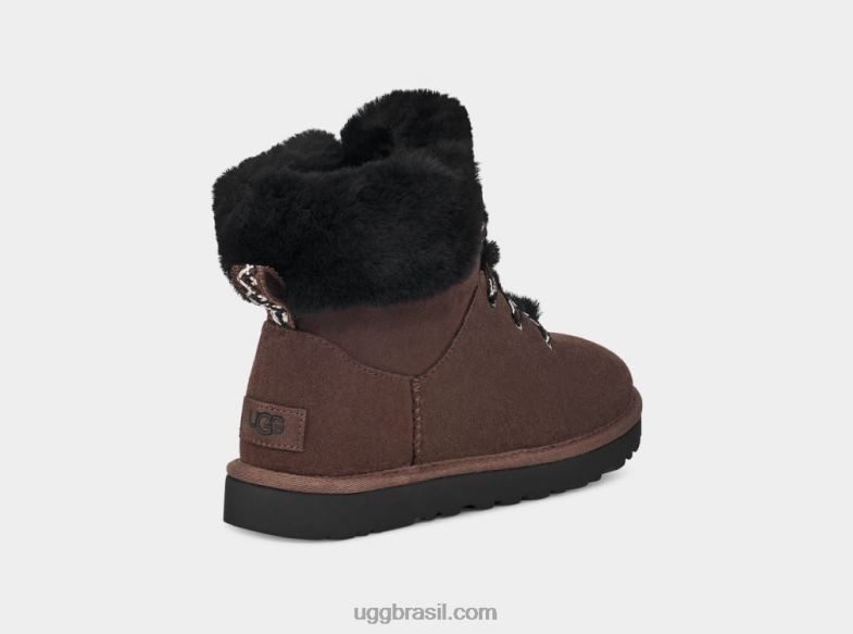 cedro queimado 4VTTD533 UGG mulheres mini laço alpino clássico