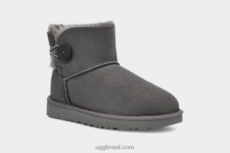 cinza 4VTTD362 UGG mulheres bota mini bailey button ii