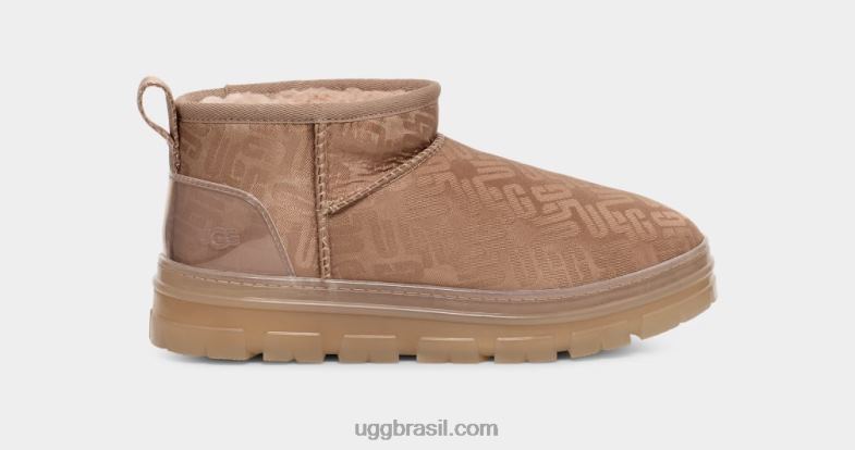 cinza bronzeado 4VTTD2138 UGG mulheres clássico ultra mini monograma