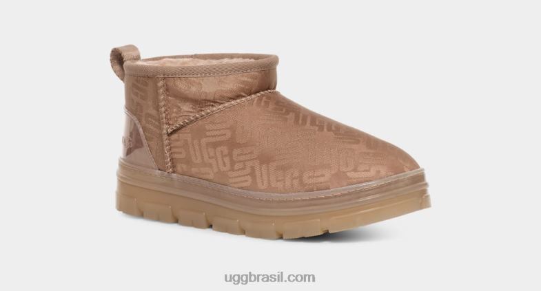 cinza bronzeado 4VTTD2138 UGG mulheres clássico ultra mini monograma