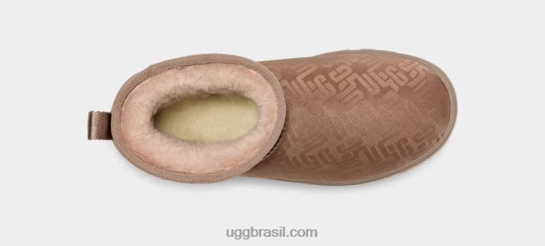 cinza bronzeado 4VTTD2138 UGG mulheres clássico ultra mini monograma