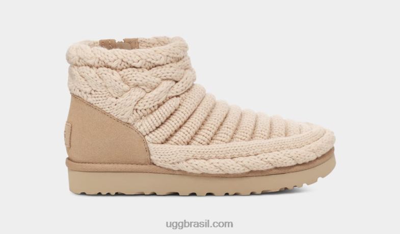 natural 4VTTD703 UGG mulheres clássico mini malha grossa