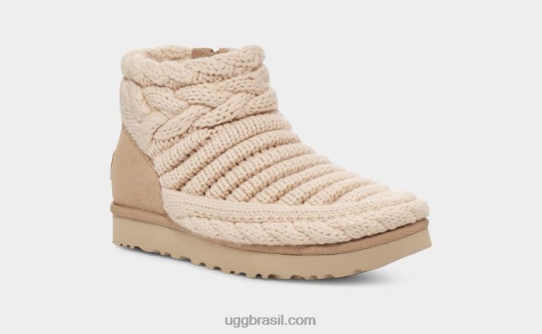natural 4VTTD703 UGG mulheres clássico mini malha grossa
