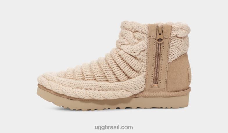 natural 4VTTD703 UGG mulheres clássico mini malha grossa