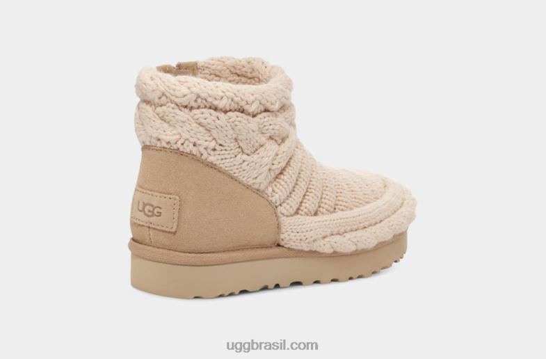 natural 4VTTD703 UGG mulheres clássico mini malha grossa