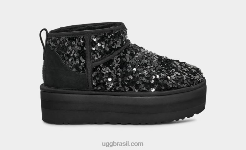 preto 4VTTD782 UGG mulheres ultra mini lantejoulas grossas