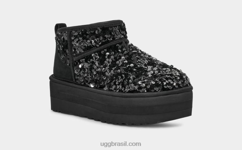 preto 4VTTD782 UGG mulheres ultra mini lantejoulas grossas