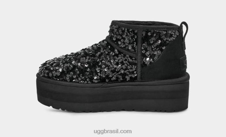 preto 4VTTD782 UGG mulheres ultra mini lantejoulas grossas