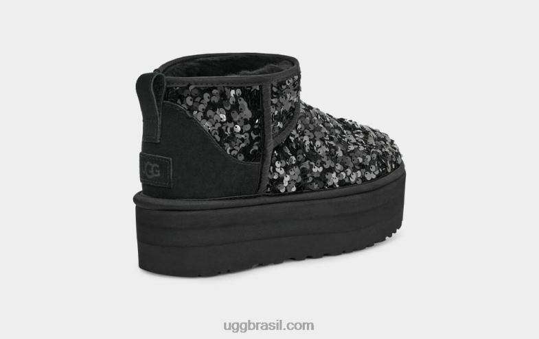 preto 4VTTD782 UGG mulheres ultra mini lantejoulas grossas
