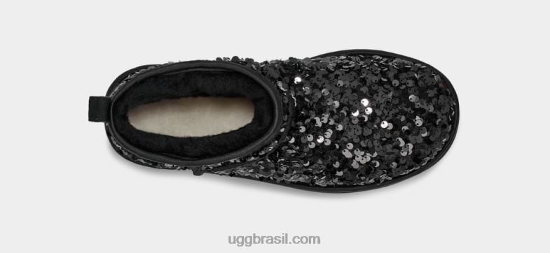 preto 4VTTD782 UGG mulheres ultra mini lantejoulas grossas