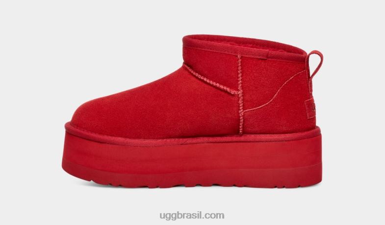 samba vermelho 4VTTD587 UGG mulheres plataforma ultra mini clássica
