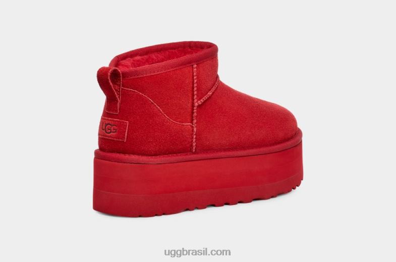samba vermelho 4VTTD587 UGG mulheres plataforma ultra mini clássica