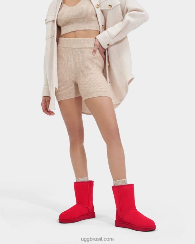 samba vermelho tnl 4VTTD718 UGG mulheres bota curta clássica ii