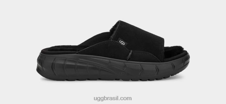 Camurça preta 4VTTD863 UGG mulheres slide do lado oeste