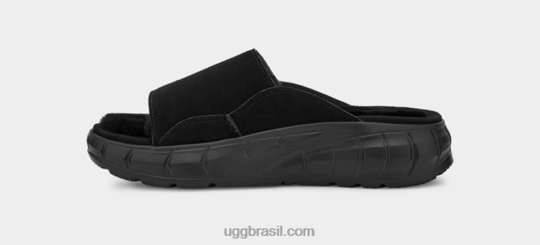 Camurça preta 4VTTD863 UGG mulheres slide do lado oeste