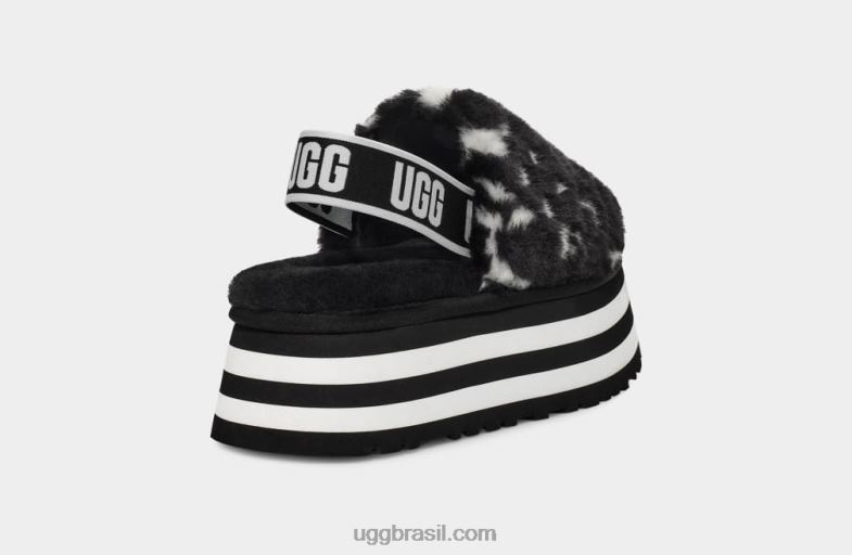 Preto branco 4VTTD51 UGG mulheres slide de cheques de discoteca