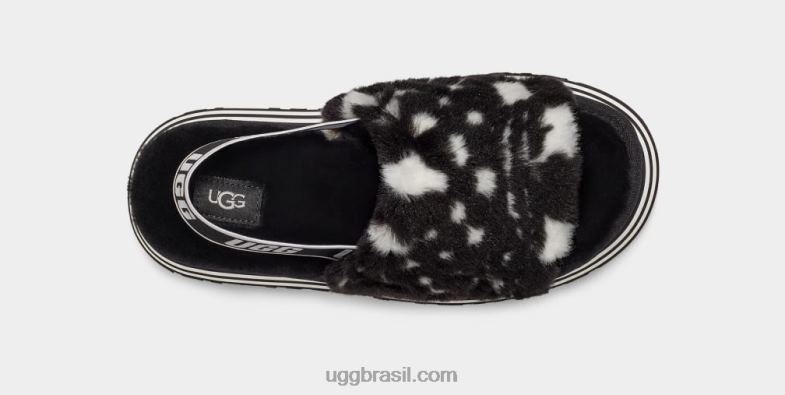 Preto branco 4VTTD51 UGG mulheres slide de cheques de discoteca