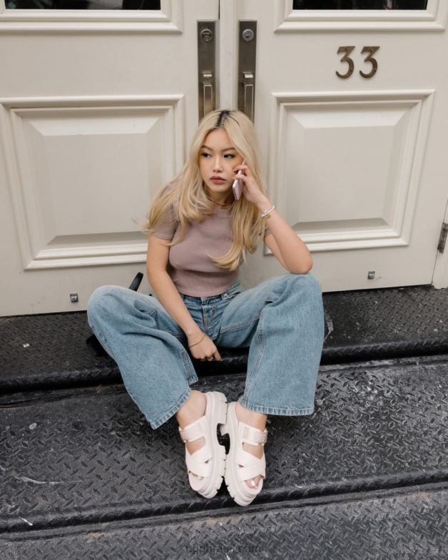 bege rosado 4VTTD463 UGG mulheres slide de ashton