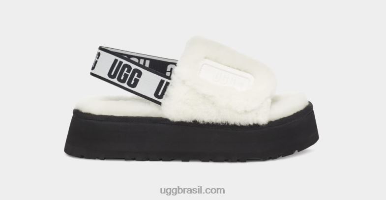 branco 4VTTD77 UGG mulheres slide de discoteca