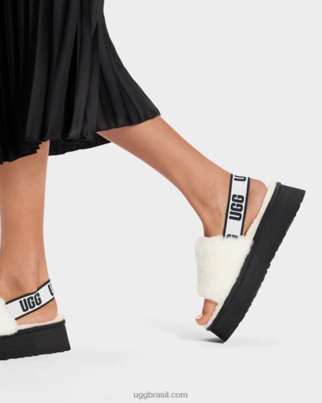 branco 4VTTD77 UGG mulheres slide de discoteca