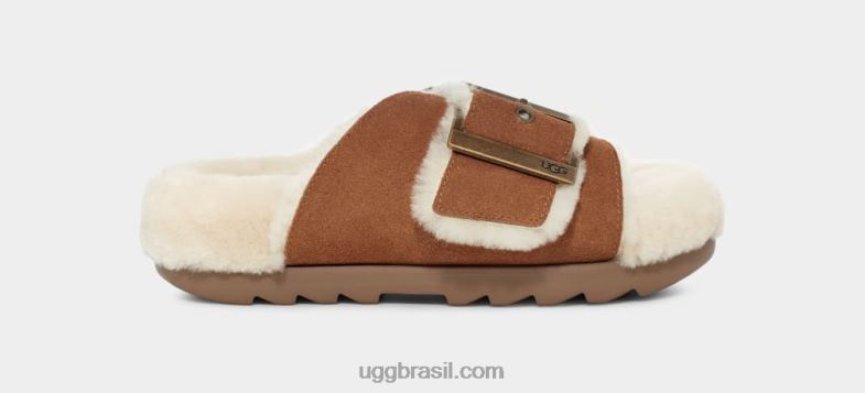 camurça castanha 4VTTD788 UGG mulheres fivela exterior