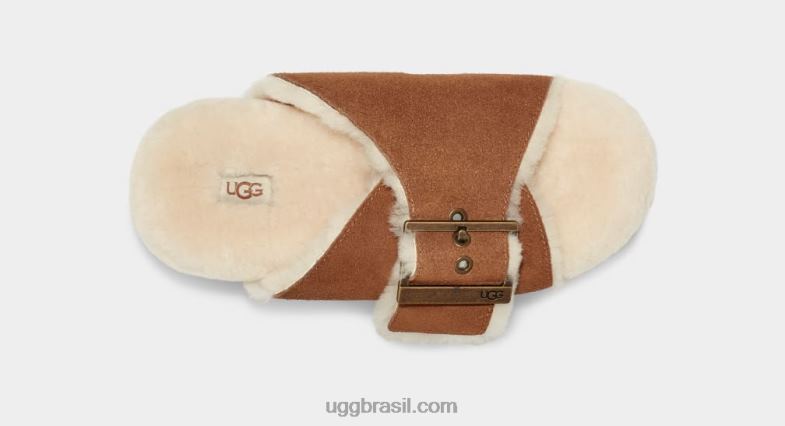 camurça castanha 4VTTD788 UGG mulheres fivela exterior