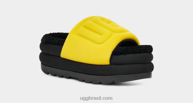 canário/preto 4VTTD757 UGG mulheres maxi slide gráfico
