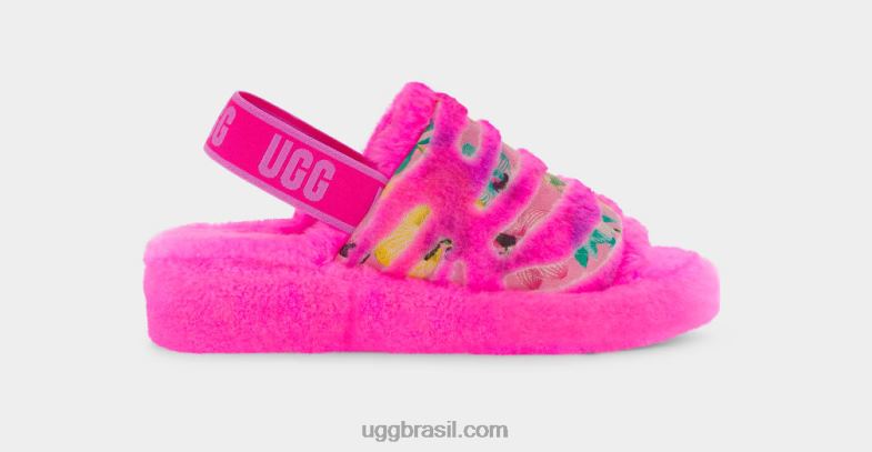caramelo rosa 4VTTD804 UGG mulheres fluff sim flor de tigre