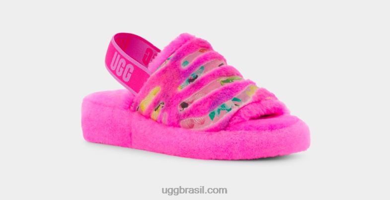 caramelo rosa 4VTTD804 UGG mulheres fluff sim flor de tigre
