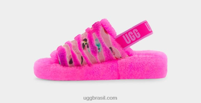 caramelo rosa 4VTTD804 UGG mulheres fluff sim flor de tigre