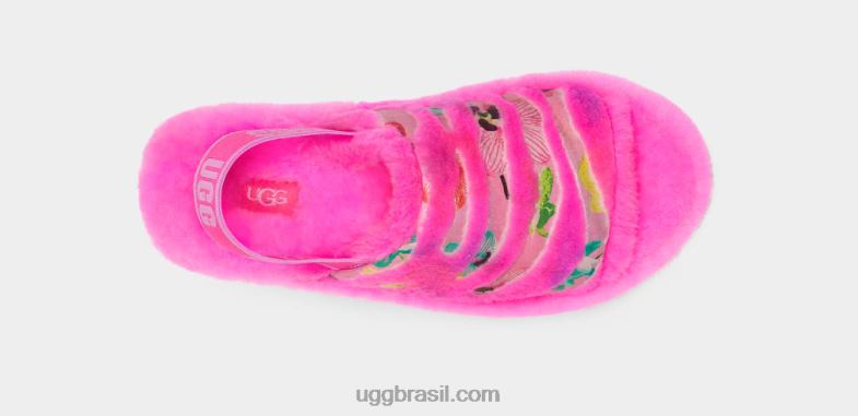 caramelo rosa 4VTTD804 UGG mulheres fluff sim flor de tigre