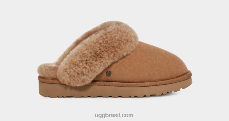 castanha 4VTTD397 UGG mulheres chinelo clássico ii