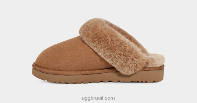 castanha 4VTTD397 UGG mulheres chinelo clássico ii