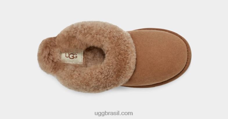 castanha 4VTTD397 UGG mulheres chinelo clássico ii