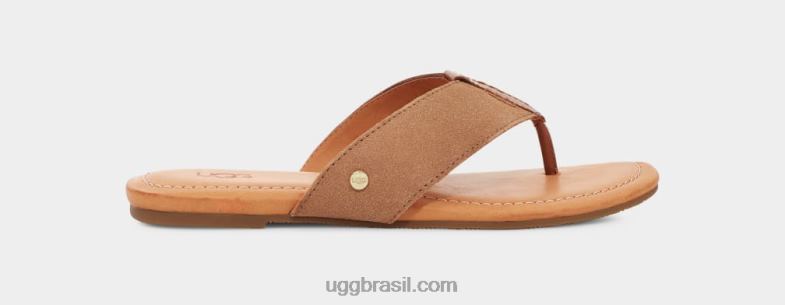 castanha 4VTTD3 UGG mulheres carey flip camurça