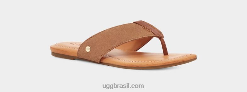 castanha 4VTTD3 UGG mulheres carey flip camurça