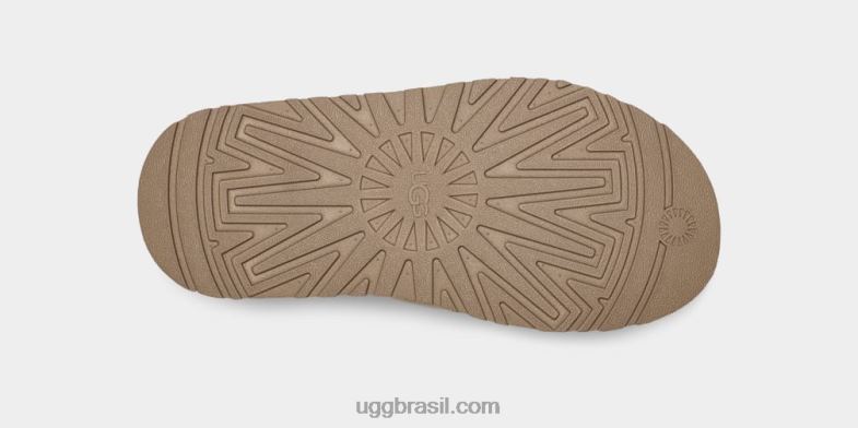 castanha 4VTTD55 UGG mulheres escorregador de veludo disco sherpa