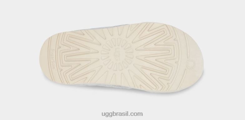 cinza metálico 4VTTD822 UGG mulheres fuzz sugar terry cross slide